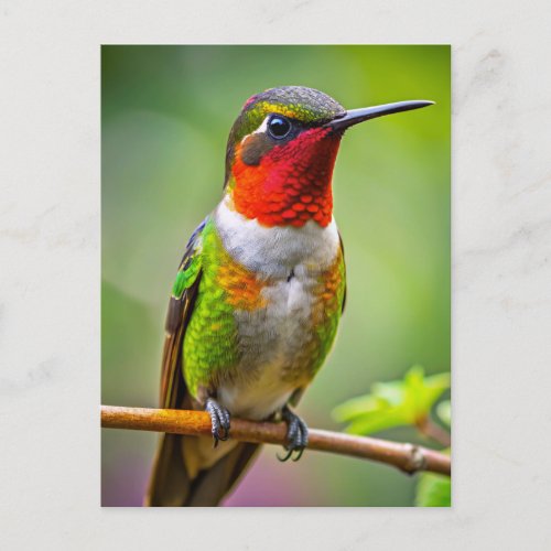 Ruby_throated Hummingbird at rest Postcard