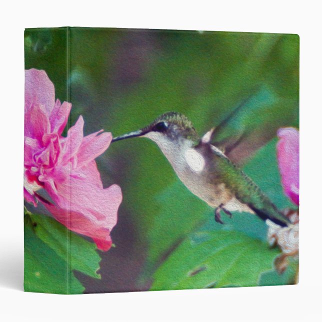 Ruby Throated Hummingbird Avery Signature Binder (Front/Spine)