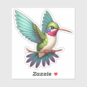 Ruby-Throated Hummingbird bird Custom-Cut Vinyl Sticker
