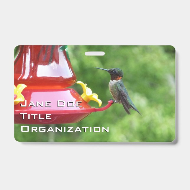 Ruby-Throated Hummingbird Bird Photography Badge (Front)