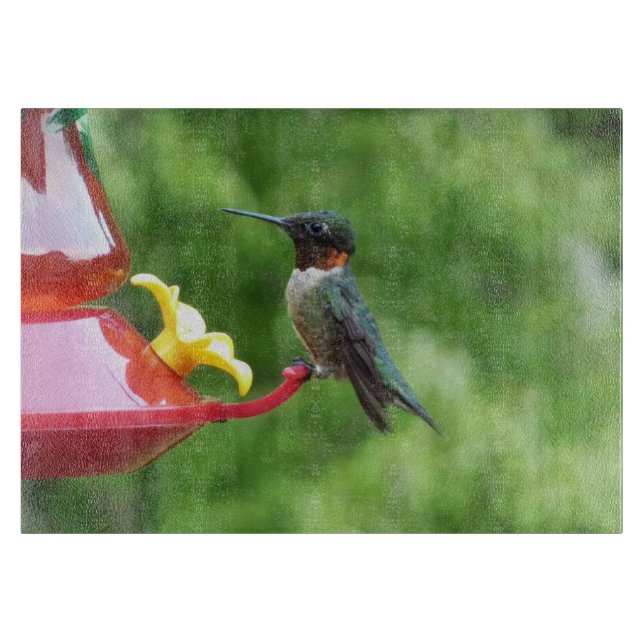 Ruby-Throated Hummingbird Bird Photography Cutting Board (Front)