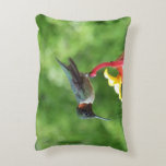 Ruby-Throated Hummingbird Bird Photography Decorative Pillow