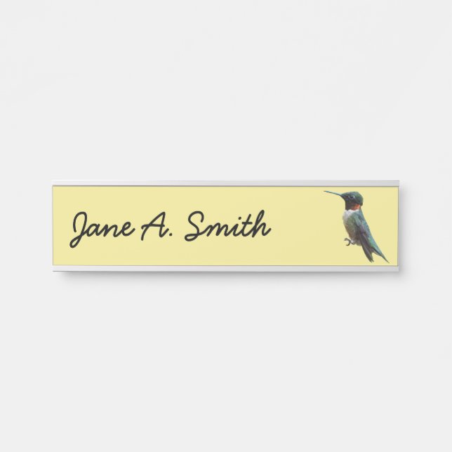 Ruby-Throated Hummingbird Bird Photography Door Sign (Front)