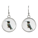 Ruby-Throated Hummingbird Bird Photography Earrings
