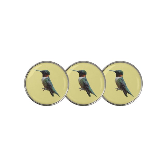 Ruby-Throated Hummingbird Bird Photography Golf Ball Marker (3 Up)