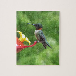 Ruby-Throated Hummingbird Bird Photography Jigsaw Puzzle