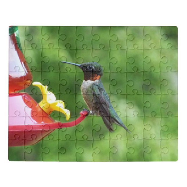 Ruby-Throated Hummingbird Bird Photography Jigsaw Puzzle (Puzzle Horizontal)