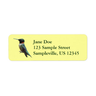 Ruby-Throated Hummingbird Bird Photography Label