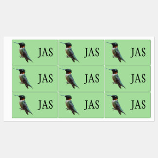 Ruby-Throated Hummingbird Bird Photography Labels