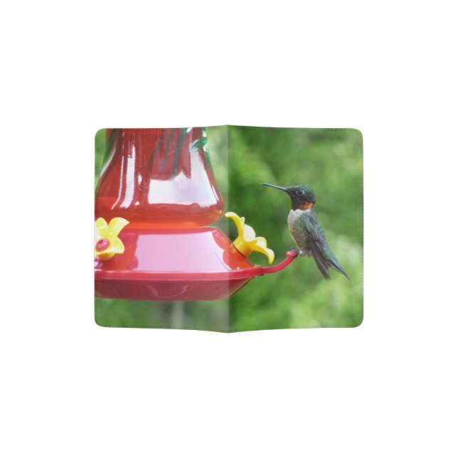 Ruby-Throated Hummingbird Bird Photography Passport Holder (Opened)