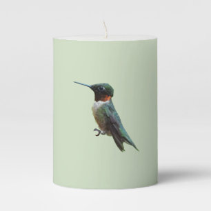 Ruby-Throated Hummingbird Bird Photography Pillar Candle
