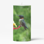 Ruby-Throated Hummingbird Bird Photography Pillar Candle