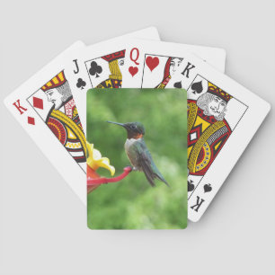 Ruby-Throated Hummingbird Bird Photography Poker Cards