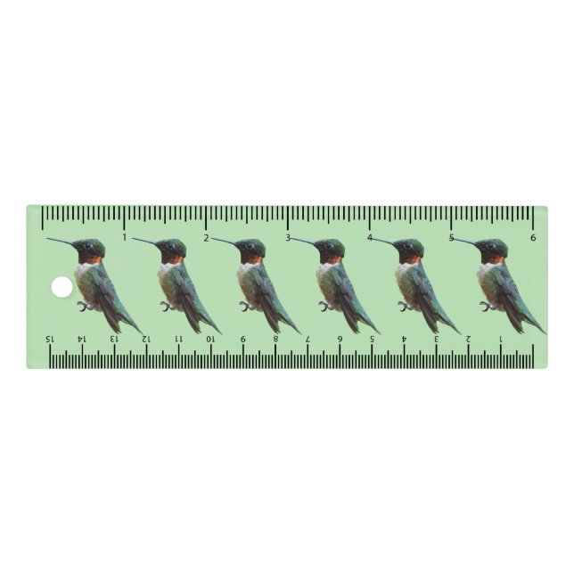 Ruby-Throated Hummingbird Bird Photography Ruler (Front)