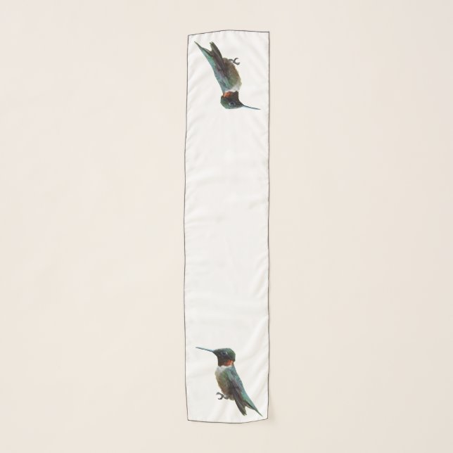 Ruby-Throated Hummingbird Bird Photography Scarf (Front)