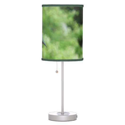 Ruby-Throated Hummingbird Bird Photography Table Lamp (Right)