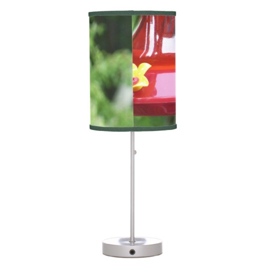 Ruby-Throated Hummingbird Bird Photography Table Lamp (Back)