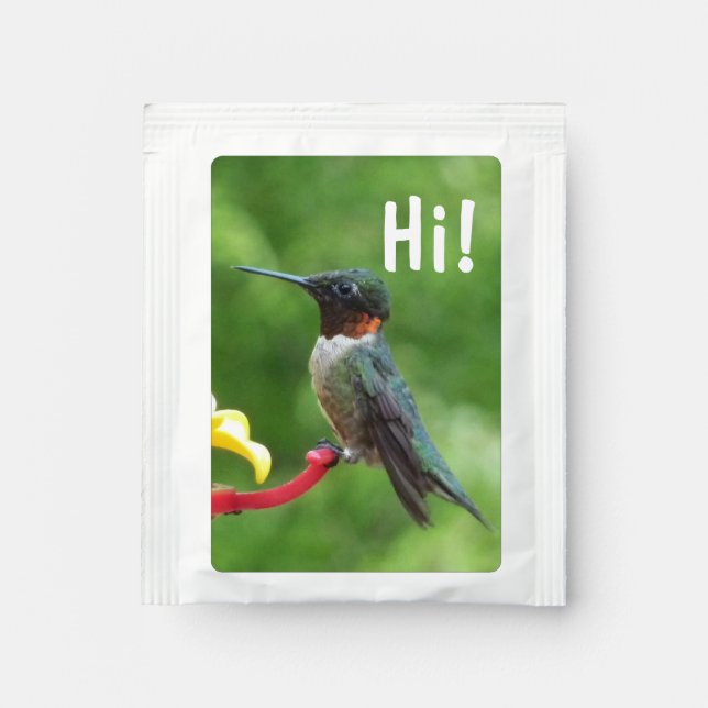 Ruby-Throated Hummingbird Bird Photography Tea Bag Drink Mix (Front)