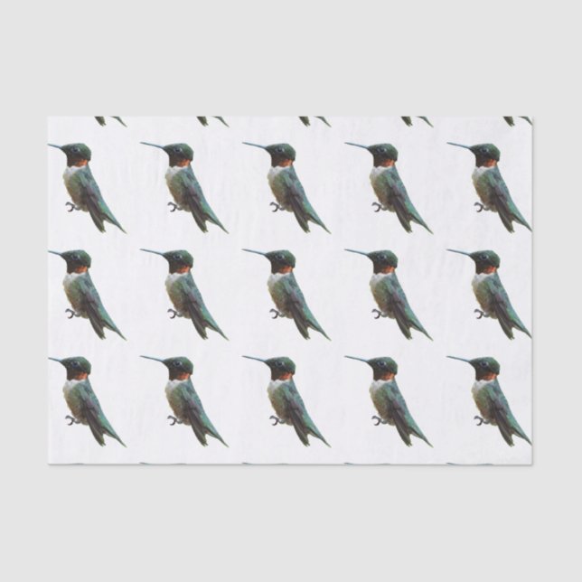 Ruby-Throated Hummingbird Bird Photography Tissue Paper (Front)