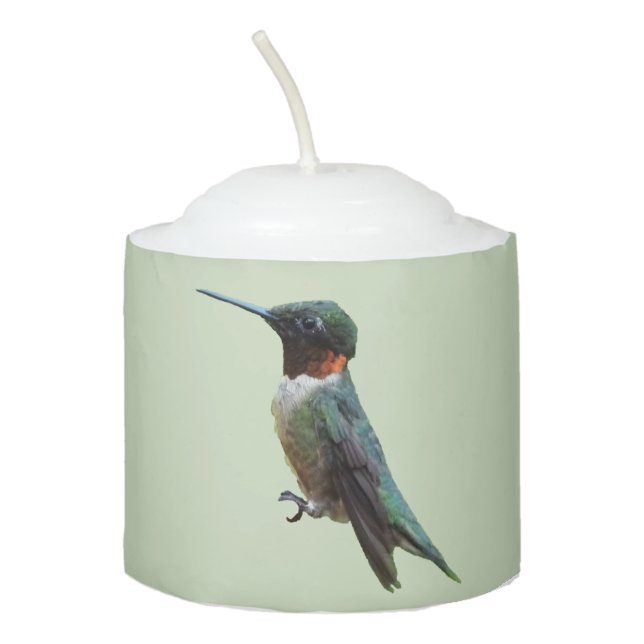 Ruby-Throated Hummingbird Bird Photography Votive Candle (Front)