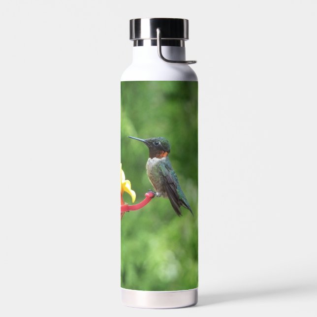 Ruby-Throated Hummingbird Bird Photography Water Bottle (Left)