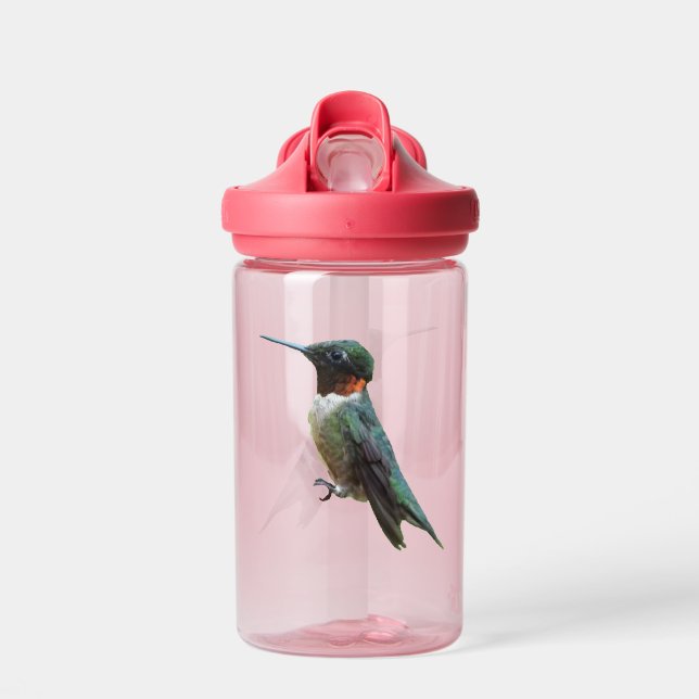 Ruby-Throated Hummingbird Bird Photography Water Bottle (Front)