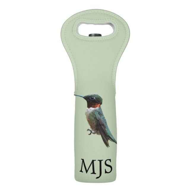 Ruby-Throated Hummingbird Bird Photography Wine Bag (Front)
