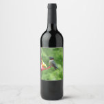 Ruby-Throated Hummingbird Bird Photography Wine Label