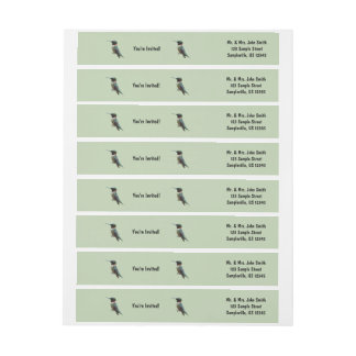 Ruby-Throated Hummingbird Bird Photography Wrap Around Label