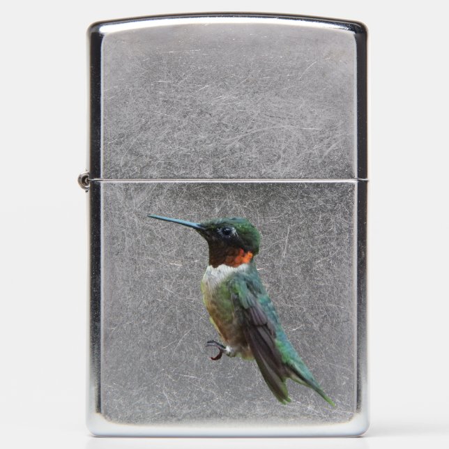 Ruby-Throated Hummingbird Bird Photography Zippo Lighter (Front)