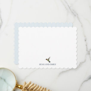 Ruby Throated Hummingbird Bird Stationary Thank You Card