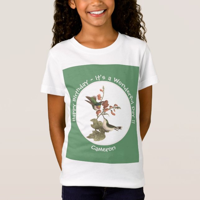 Ruby-throated Hummingbird, Birthday or Other Party T-Shirt (Front)