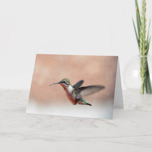 Ruby Throated Hummingbird Blank Note Card