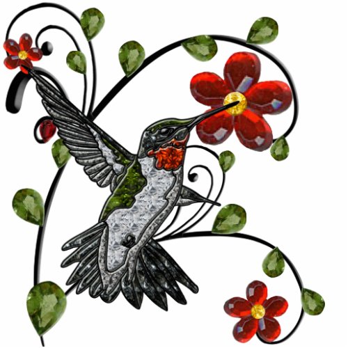 Ruby Throated Hummingbird Cutout