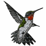 Ruby Throated Hummingbird Cutout<br><div class="desc">A flash of green and red, the Ruby-throated Hummingbird is eastern North America’s sole breeding hummingbird. These brilliant, tiny, precision-flying creatures glitter like jewels in the full sun, then vanish with a zip toward the next nectar source. Feeders and flower gardens are great ways to attract these birds, and some...</div>