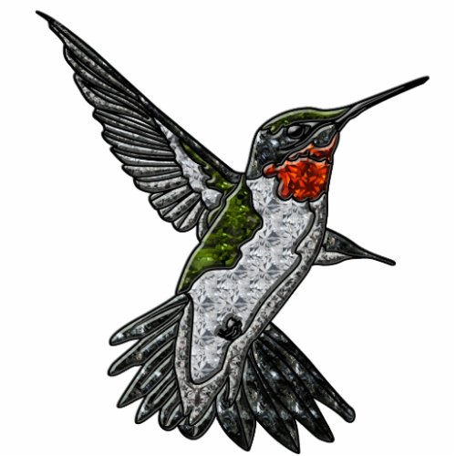 Ruby Throated Hummingbird Cutout