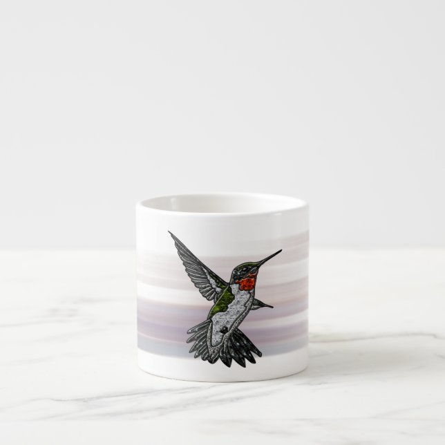 Ruby Throated Hummingbird Espresso Cup (Front)
