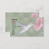 Ruby-throated Hummingbird (female) with petunia Business Card (Front/Back)