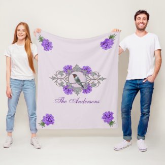 Ruby Throated Hummingbird Fleece Blanket