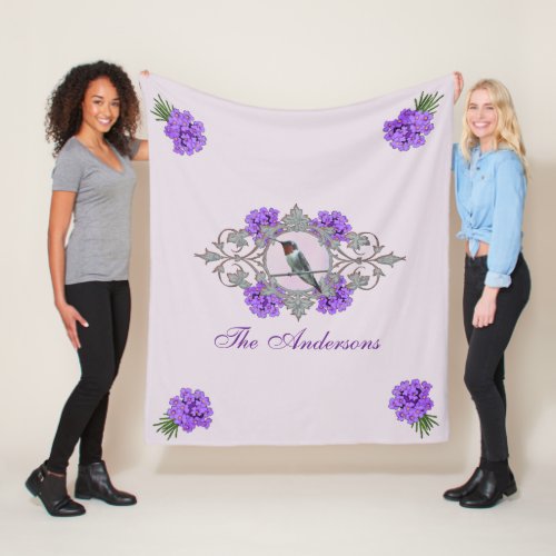 Ruby Throated Hummingbird Fleece Blanket