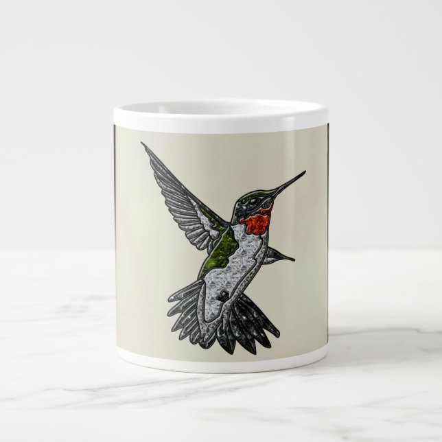 Ruby Throated Hummingbird Giant Coffee Mug (Front)