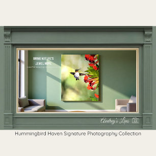 Ruby-Throated Hummingbird Gift For Her - Fine Art Canvas Photo Tile