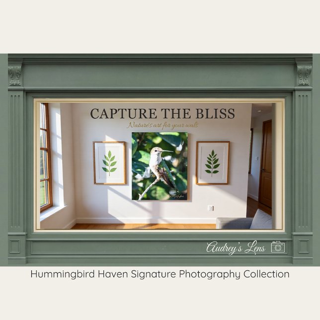Ruby-Throated Hummingbird Gift For Her - Fine Art  Canvas Photo Tile (Creator Uploaded)