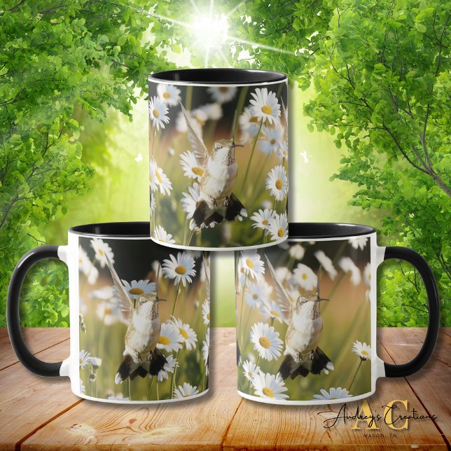 Ruby-Throated Hummingbird "in Daisys" Mug (Creator Uploaded)