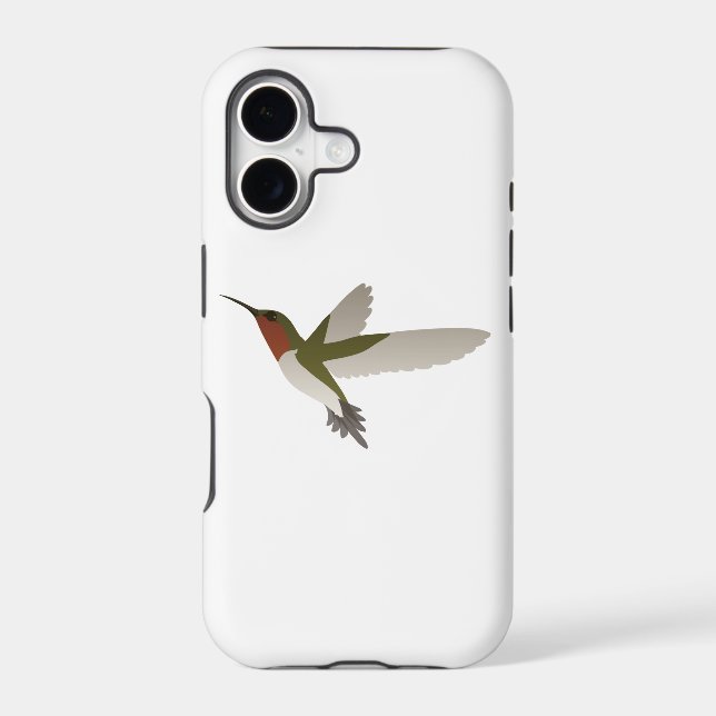 Ruby Throated Hummingbird Iphone Case (Back)