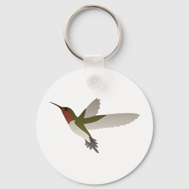 Ruby Throated Hummingbird Keychain (Front)