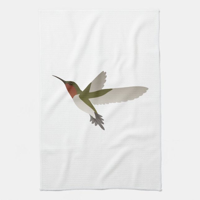 Ruby Throated Hummingbird Kitchen Towel (Vertical)
