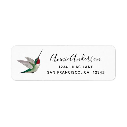 Ruby_throated Hummingbird Label