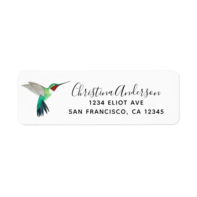 Ruby-throated Hummingbird Label | Zazzle