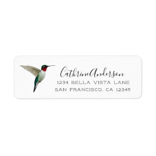 Ruby-throated Hummingbird Label